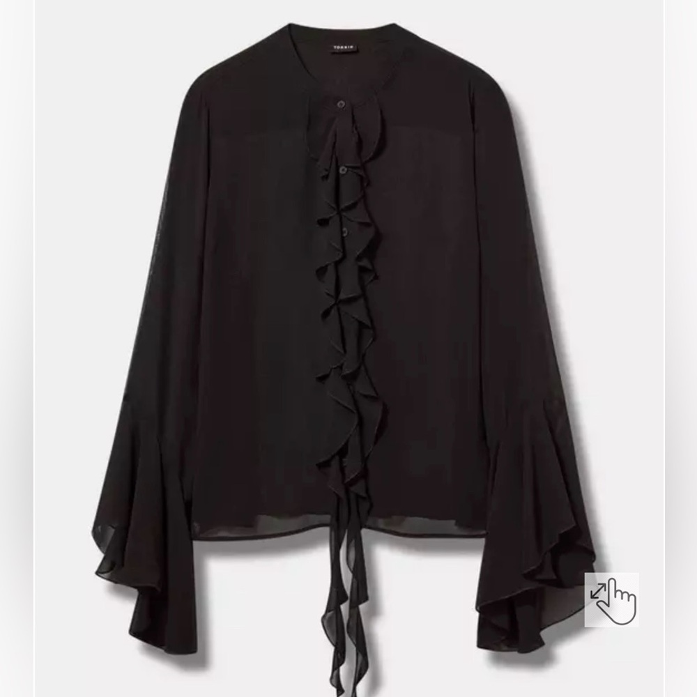 Torrid NWT Chiffon Ruffle Front Shirt Size 1